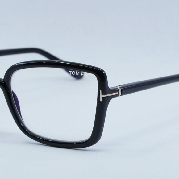 Tom Ford FT5813-B 001 Eyeglasses Black 56mm Rectangle Frame, Blue Light Block main image 5